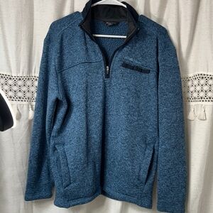 Eddie Bauer Men's Blue Zip-Up Sweater